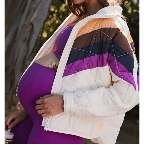 Free People Movement x Hatch Pippa Chevron Printed Puffer Jacket NWT XS - Picture 2 of 7